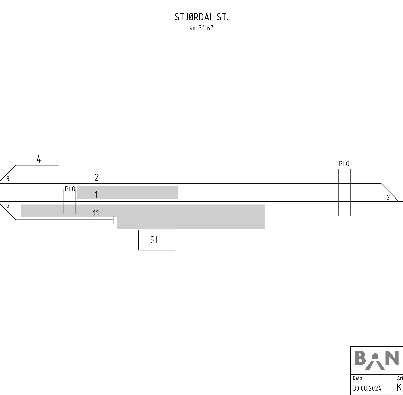 Track plan Stjørdal station