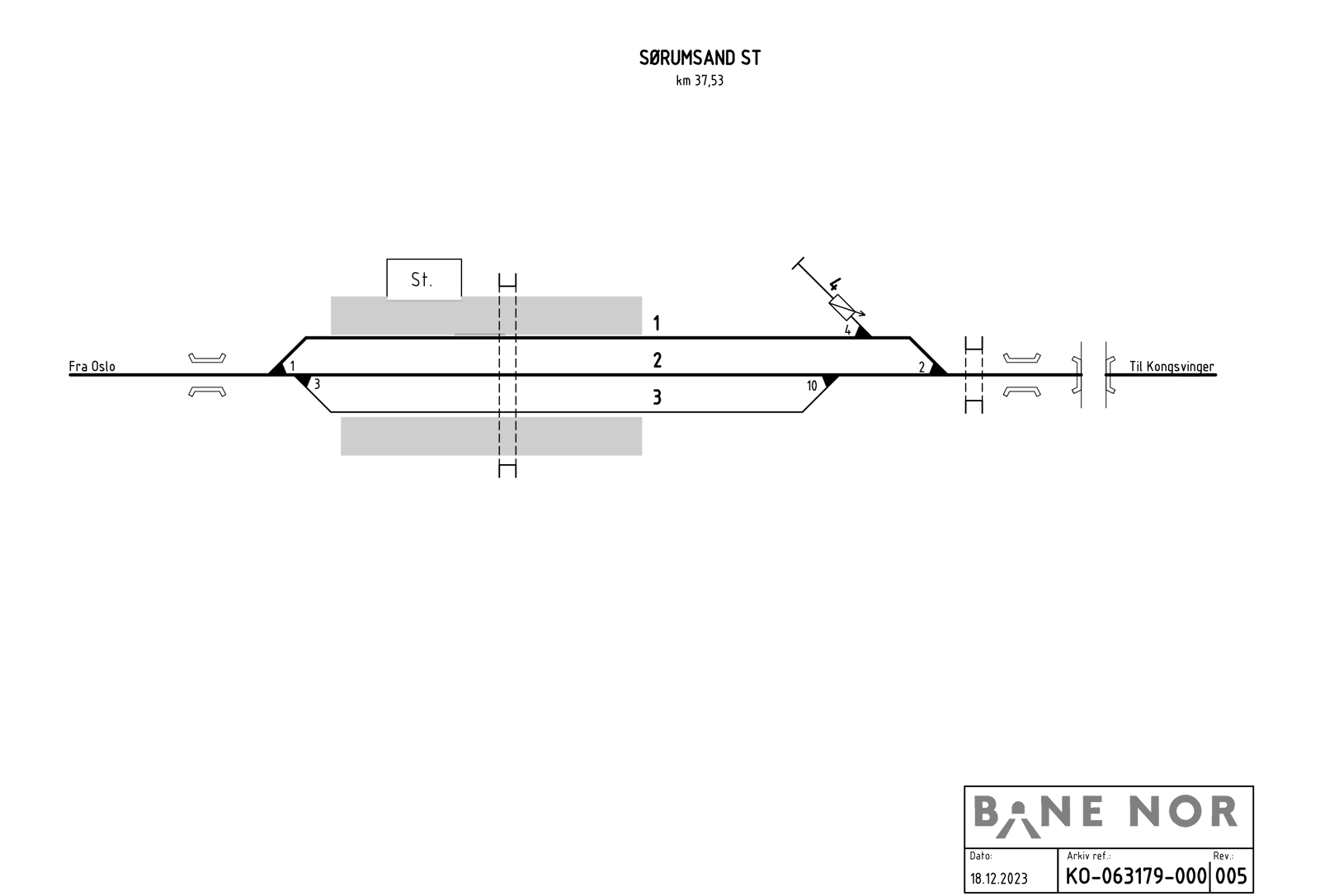 Track plan Sørumsand station