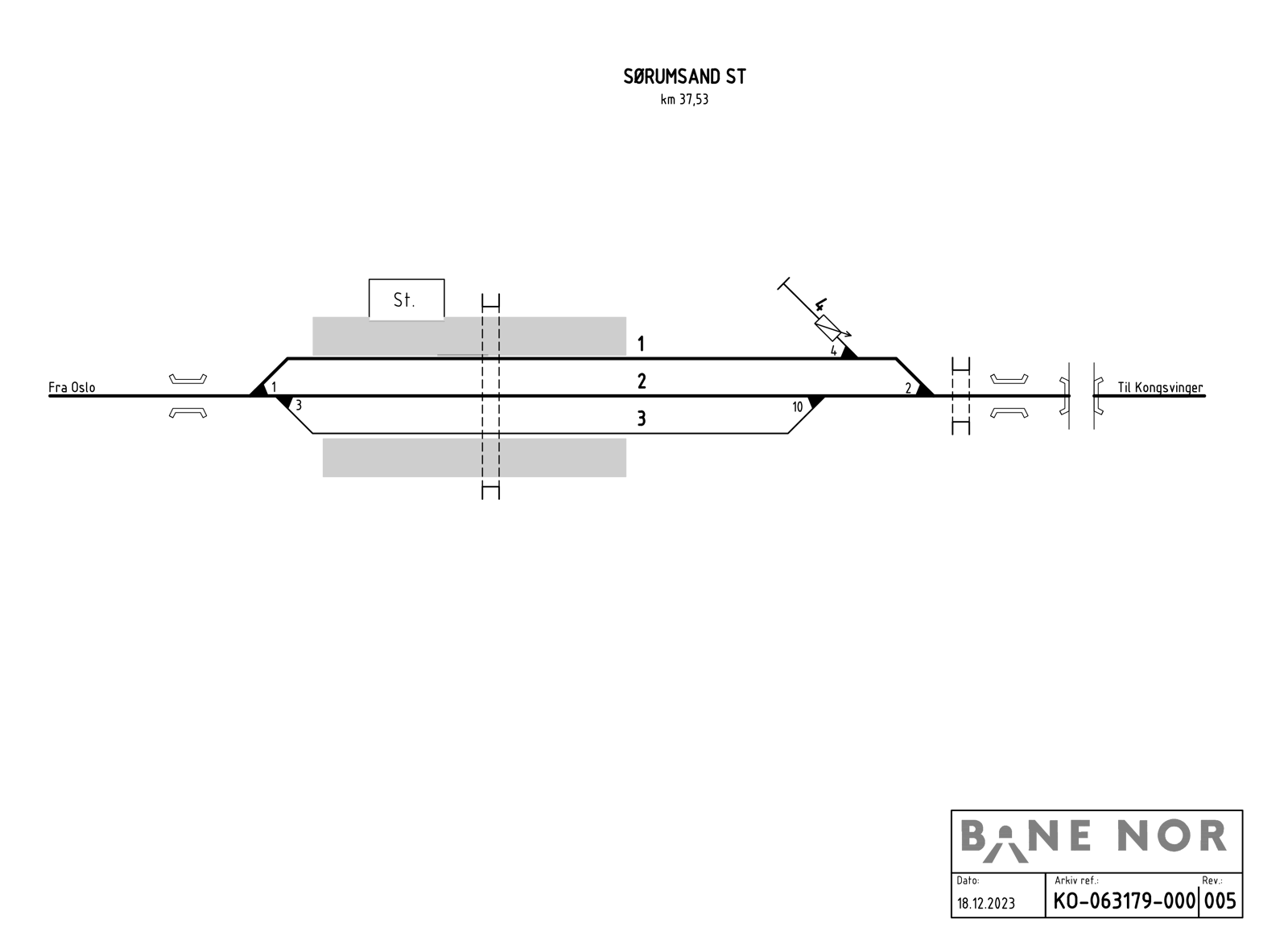 Track plan Sørumsand station
