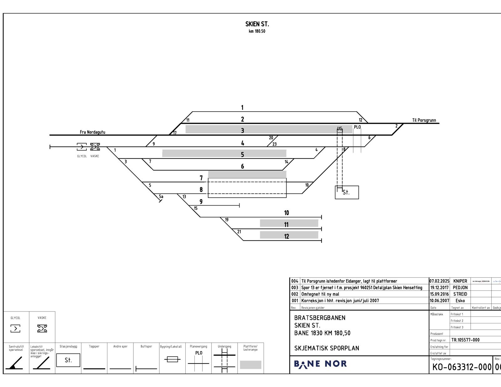 Track plan Skien station