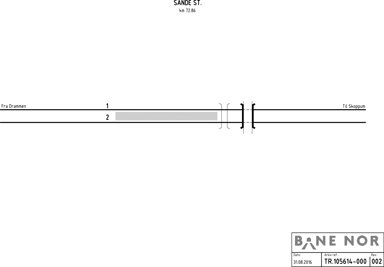 Sporplan Sande stasjon