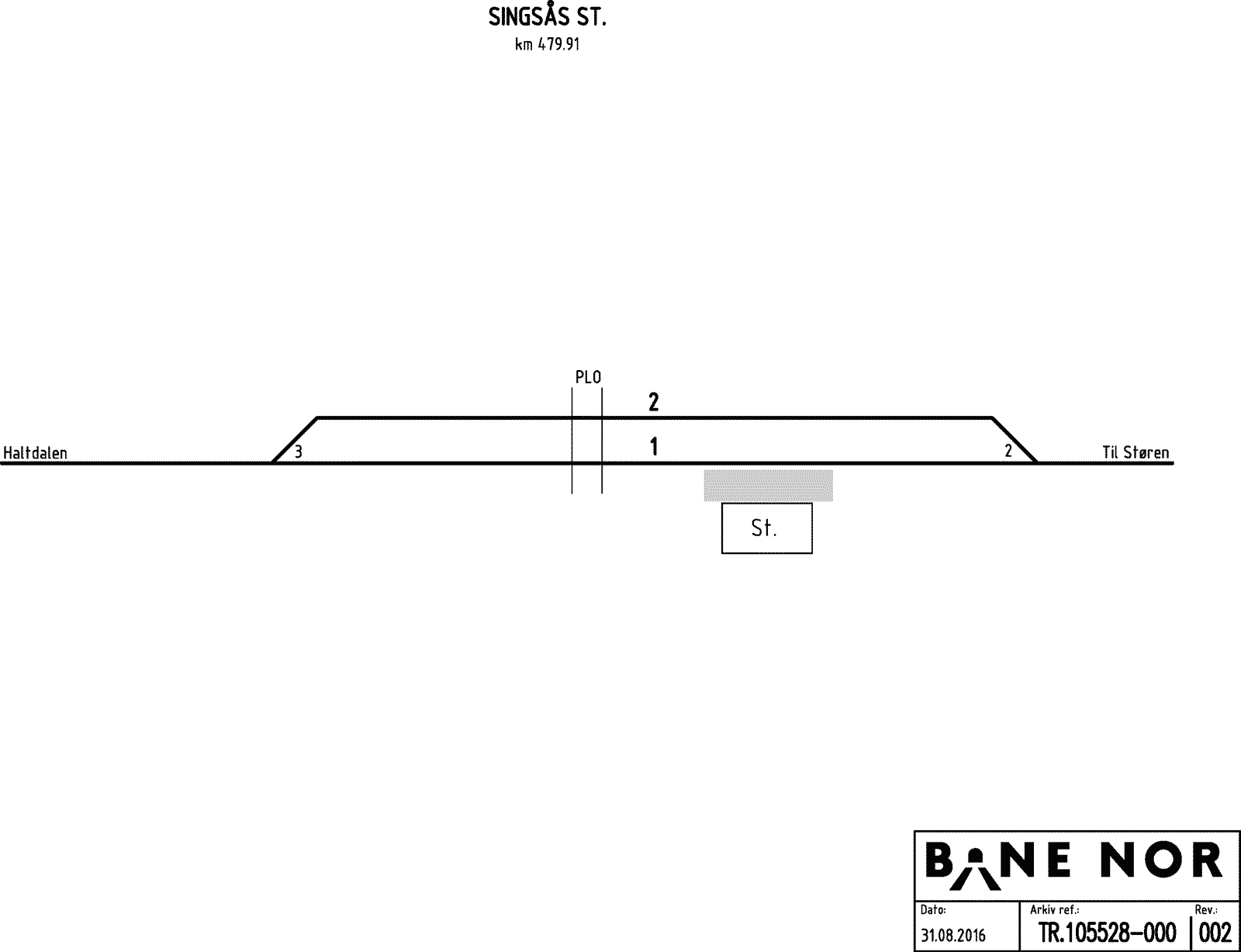 Sporplan Singsås stasjon