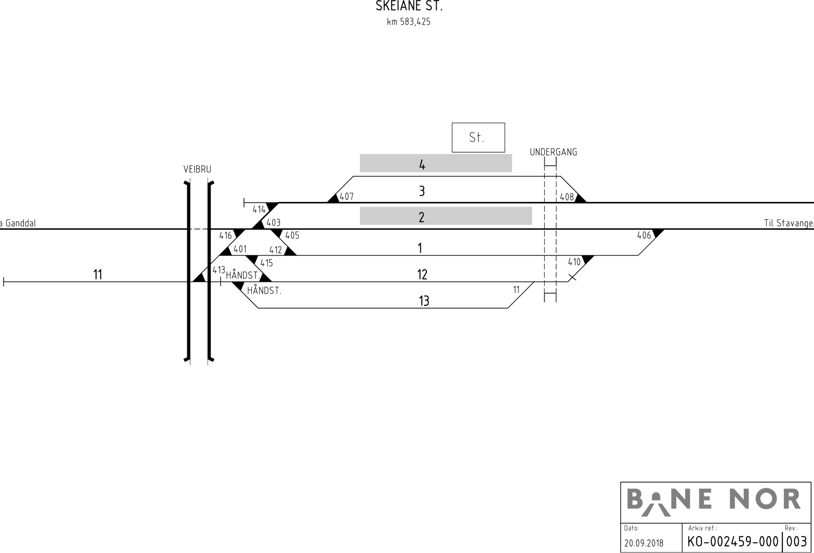 Track plan Skeiane station