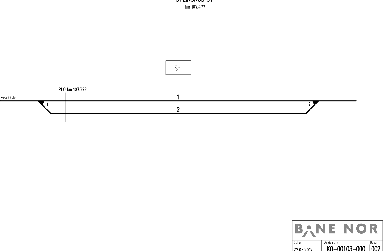 Track plan Steinsrud station
