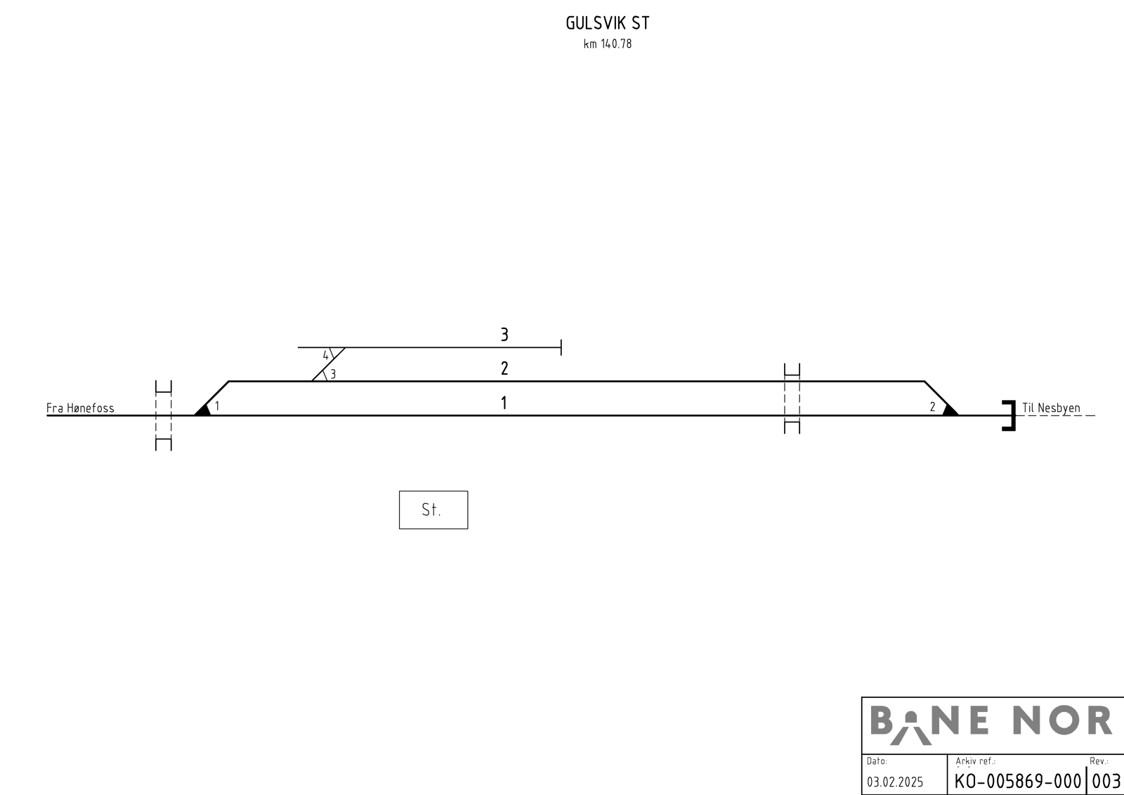 Sporplan Gulsvik stasjon