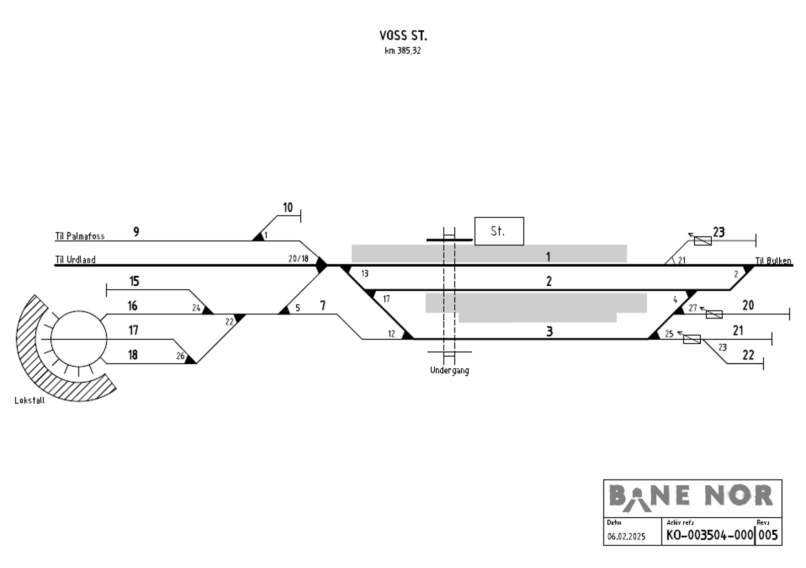 Sporplan Voss stasjon
