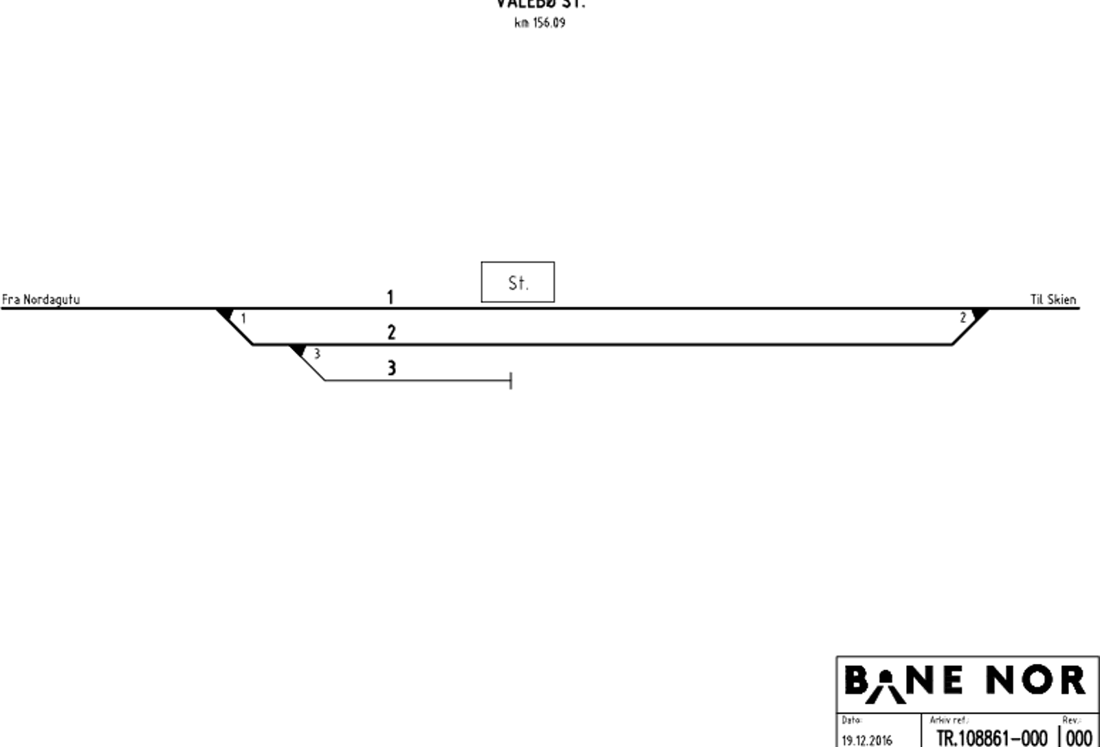 Track plan Valebø station