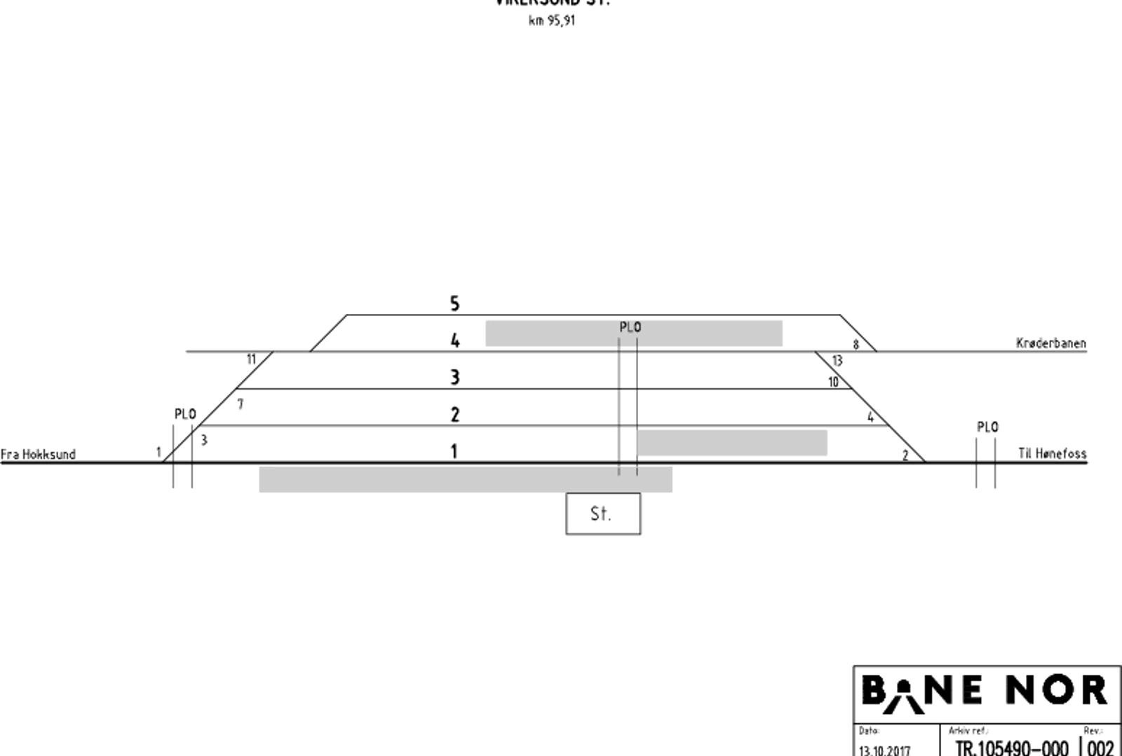 Track plan Vikersund station