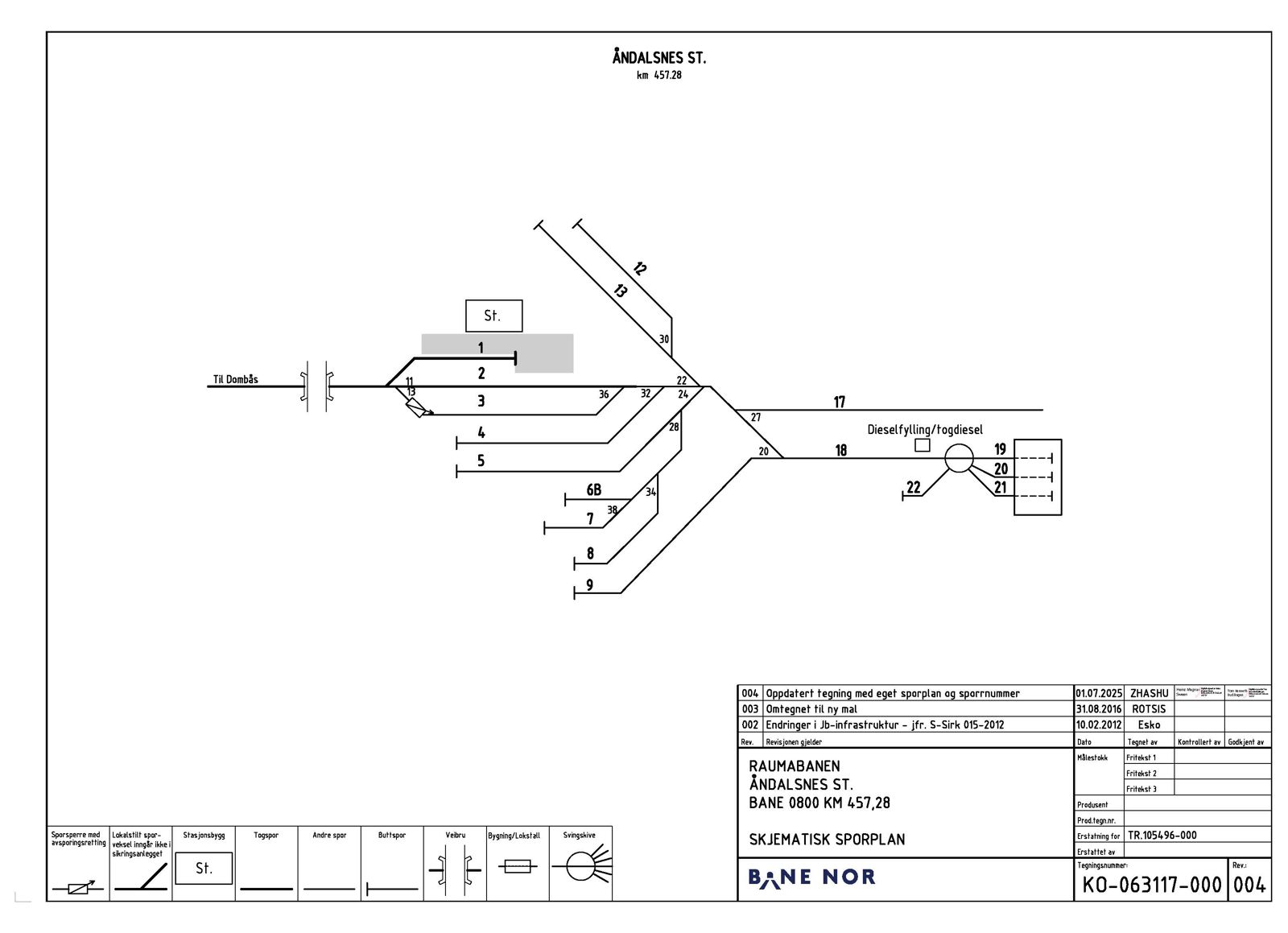 Track plan Åndalsnes station